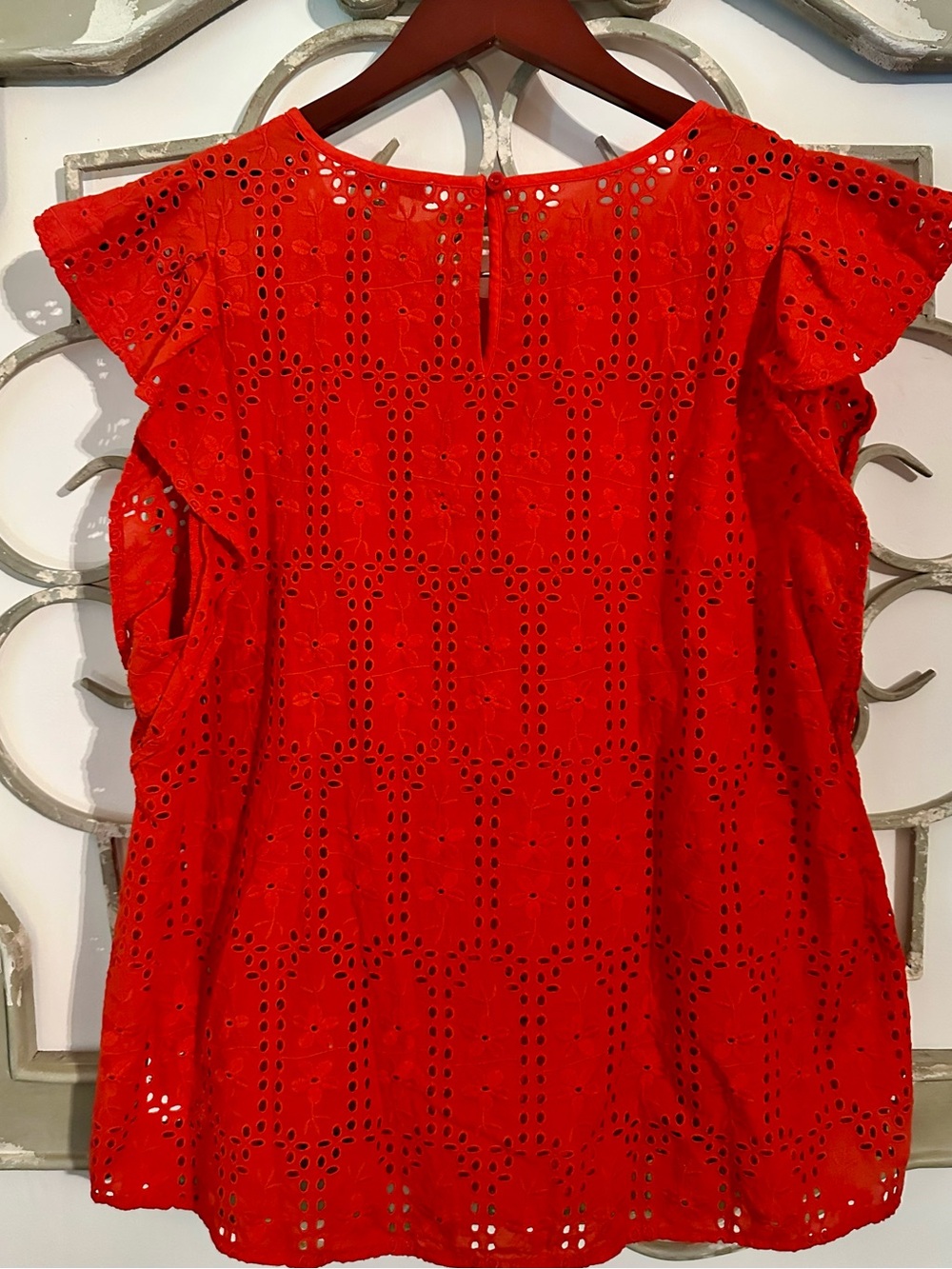 Madewell Eyelet Crewneck Flutter-Sleeve Top Size XL - Picture 3 of 8